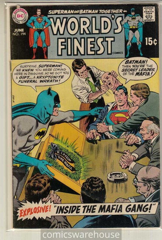 WORLD'S FINEST (1941 DC) #194 VG+ A04398