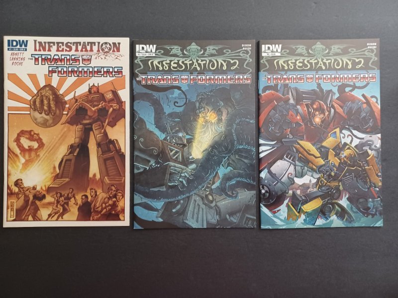 Transformers Infestation #1 (Covers A & B) & 2  Complete Set - IDW - 2012 - NM