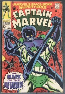 Captain Marvel #5 (1968, Marvel) VG/FN