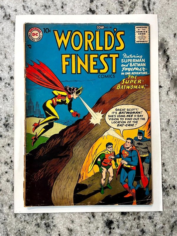 World's Finest Comics # 90 GD DC Comic Book Batman Superman Joker Ivy 4 J832