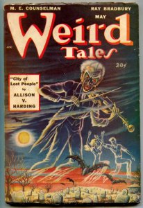 Weird Tales Pulp May 1948- Ray Bradbury- Matt Fox cover- City of Lost People