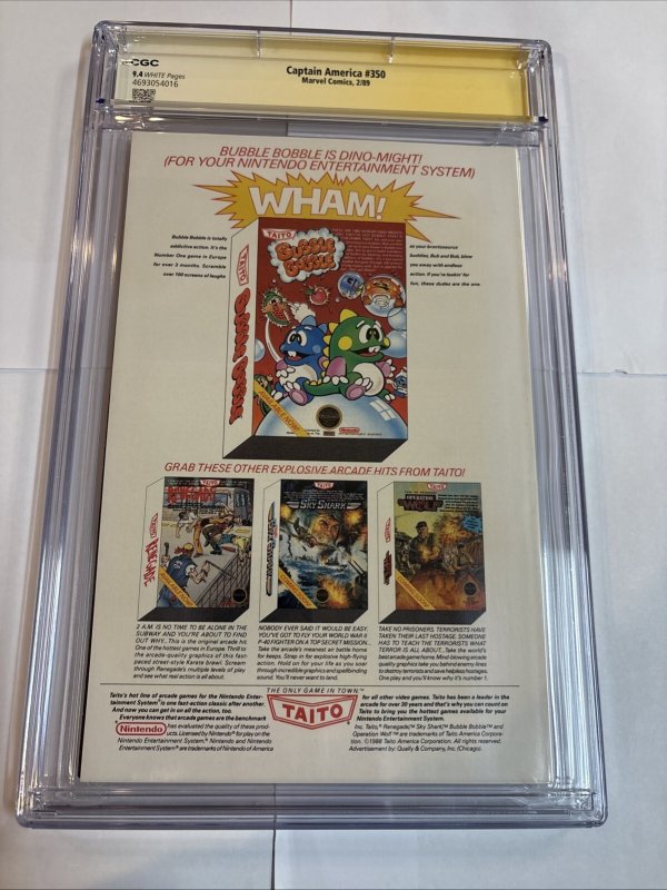 Captain America (1989) # 350 (CGC 9.4 SS) Signed Al Milgrom • Marvel Comics