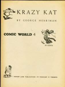 CAPTAIN GEORGES COMIC WORLD-REPRINTS-#4-KRAZY KAT FN