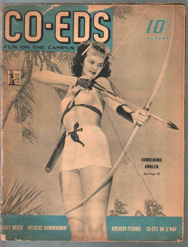 CO-EDS Fun On Campus 8/1942-cheesecake-swimsuits-cartoons-pin-ups-FR