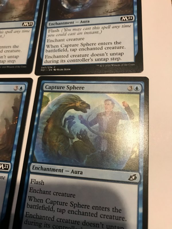 4 CAPTURE SPHERE : Magic the Gathering MTG card; Core 2021, NM; Blue playset