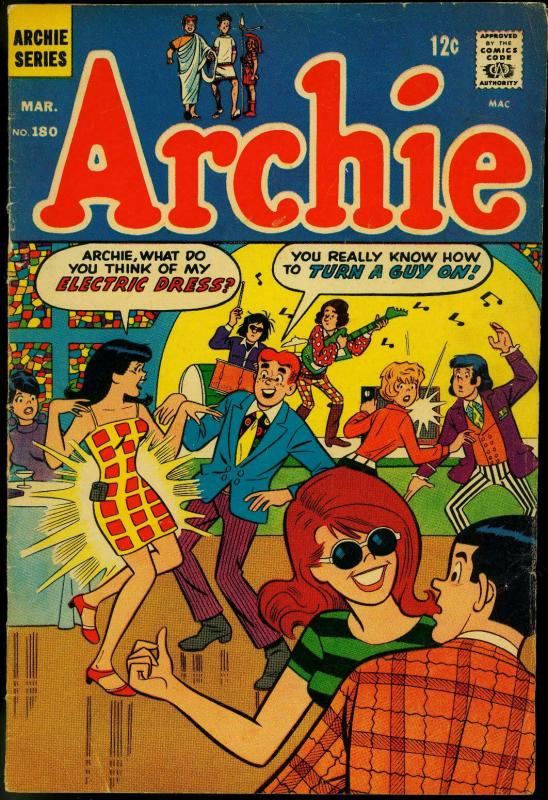 Archie Comics #180 1968- Betty and Veronica- Psychedelic cover VG