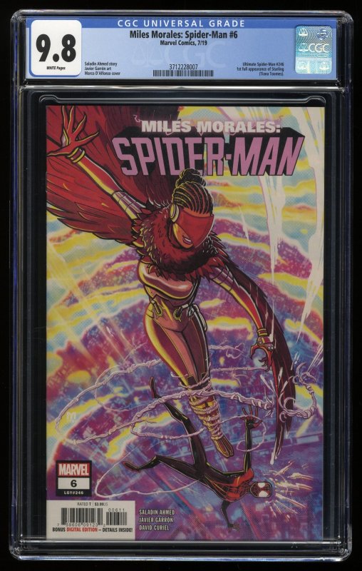 Miles Morales: Spider-man #6 CGC NM/M 9.8 White Pages 1st Starling!