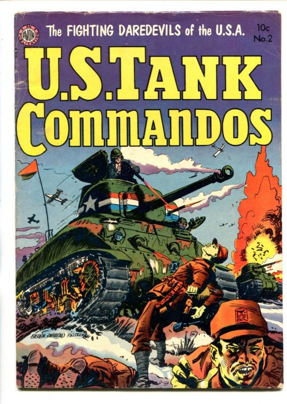 U.S. TANK COMMANDOS #2-1952-AVON-BATTLE COVER-KOREAN WAR-KINSTLER-fn