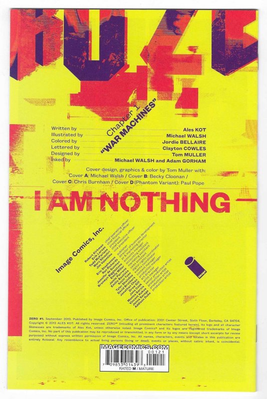 Zero #1 Cover B (2013)