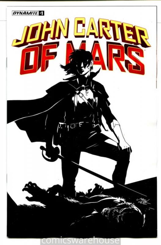 JOHN CARTER OF MARS (2022 DYNAMITE) #1 VARIANT 1:20 CVR H CASE B&W NM G16388