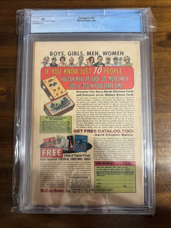 The Avengers #19 (1965) CGC 4.0