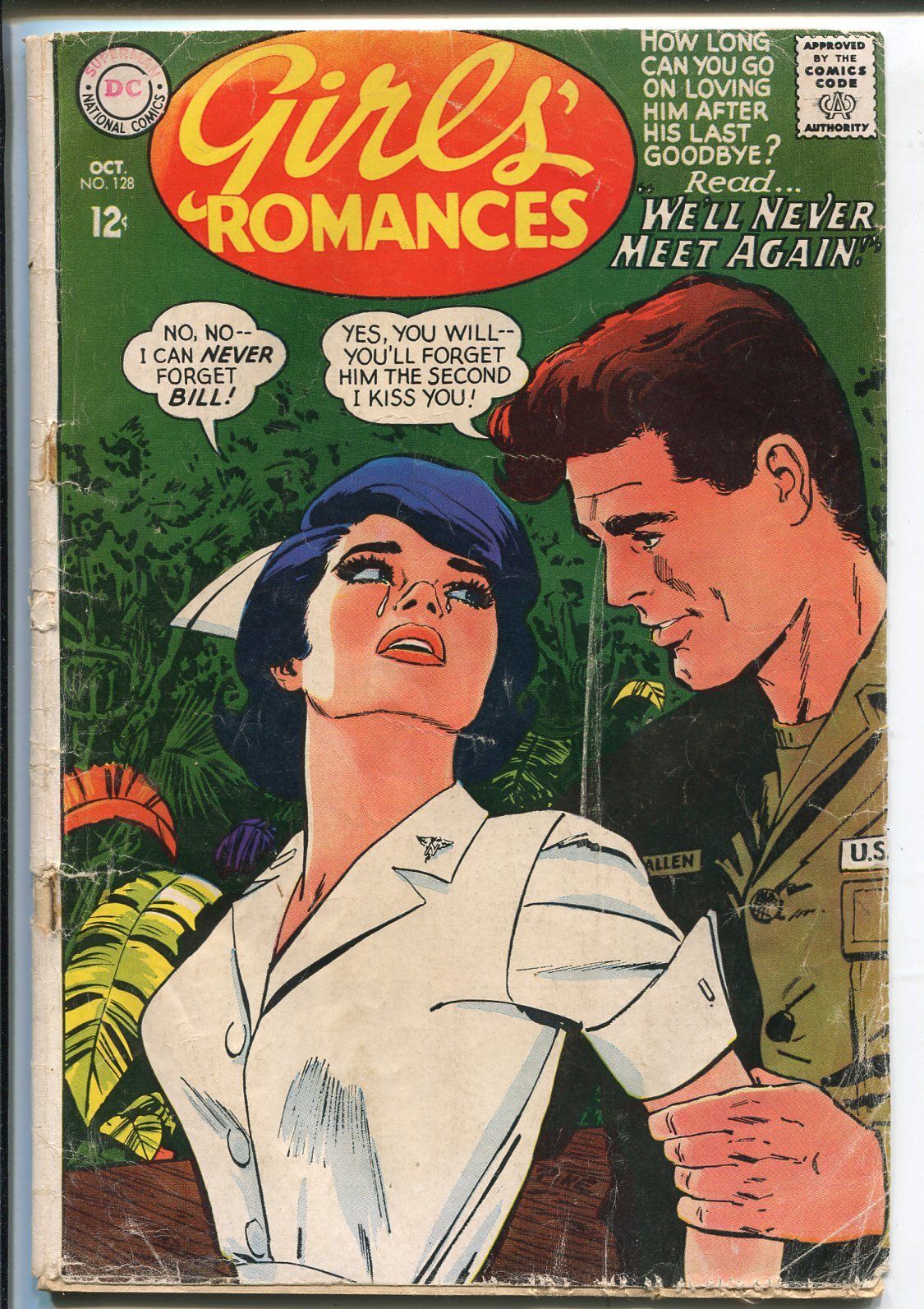 Girls' Romances #128 1967-DC-military nurse cover-Viet Nam war story-FR / HipComic