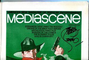 Mediascene #17 1/1976-signed by Steranko Shadow cover-pulp hero origins-VF+