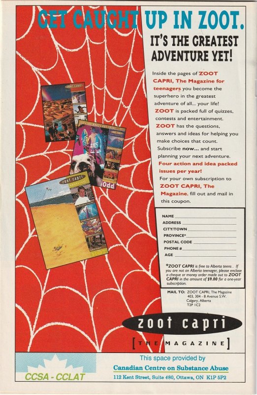 AMAZING SPIDER-MAN DOUBLE TROUBLE # 2   (1993)  CANADIAN PRICE EDITION