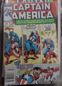 Captain America  #355 1989 MARVEL DISNEY newstand variant caps a teen-ager !!