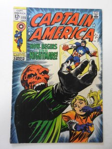 Captain America #115 (1969) VG Condition pencil fc