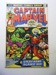 Captain Marvel #25 (1973) VG+ Condition small moisture stains bc