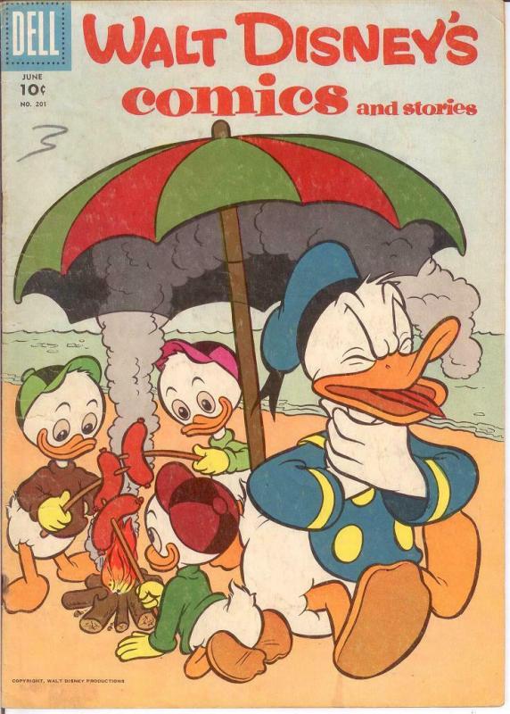 WALT DISNEYS COMICS & STORIES 201 VG-F June 1957 COMICS BOOK