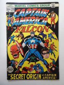 Captain America #155 (1972) VG+ Condition! Moisture stain back cover