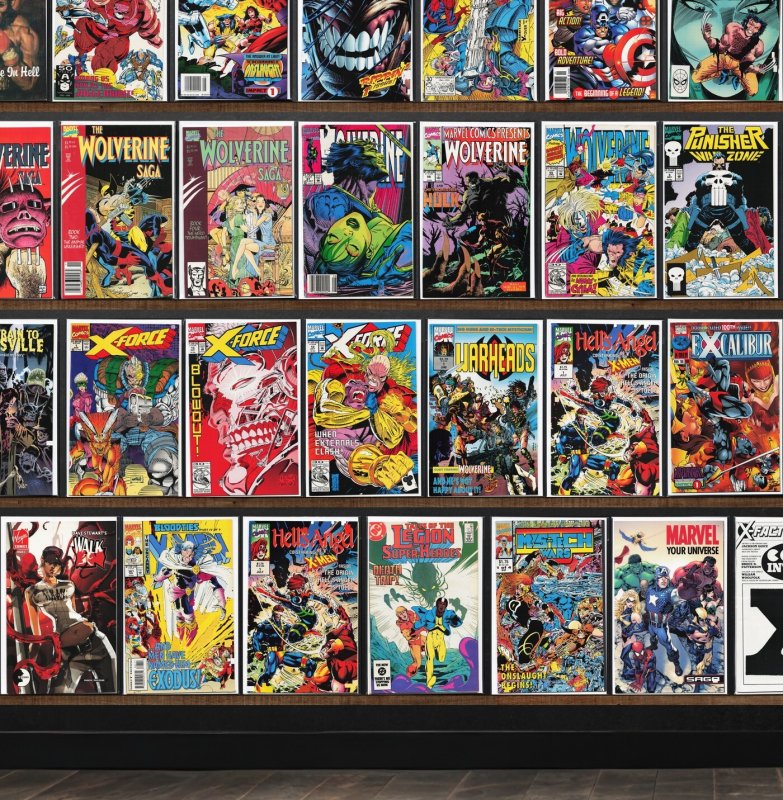 Huge Lot 140+ Comics with Wolverine, X-Force, Nfl Superpro & More!