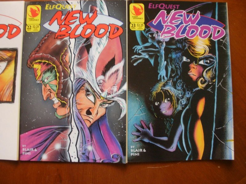 3 Near-Mint Warp ELFQUEST Comic NEW BLOOD #21 #22 #23 (1994) Blair Pini Chan