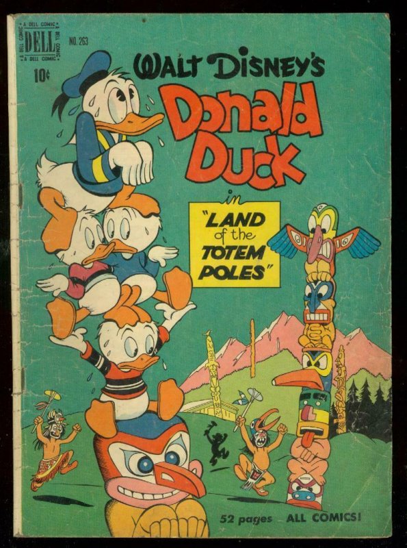 DONALD DUCK-FOUR COLOR #263 1950-LAND OF TOTEM POLES VG 