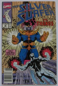 Silver Surfer #38 (Jun 1990, Marvel), FN-VFN (7.0) vs. Thanos, Nebula app. 