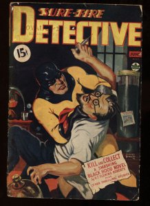 Sure-Fire Detective June 1942-Black Hood-syringe cover-Rare PULP