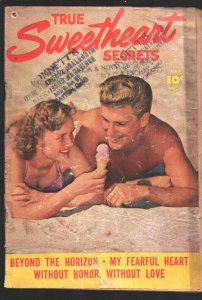 True Sweetheart Secrets #1 1950-1st issue-ice cream cone-swimsuit photo cover...