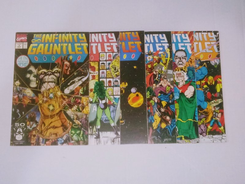 Infinity Gauntlet #1-6 complete set (avg 8.5-9.0) #1 signed by Jim Starlin