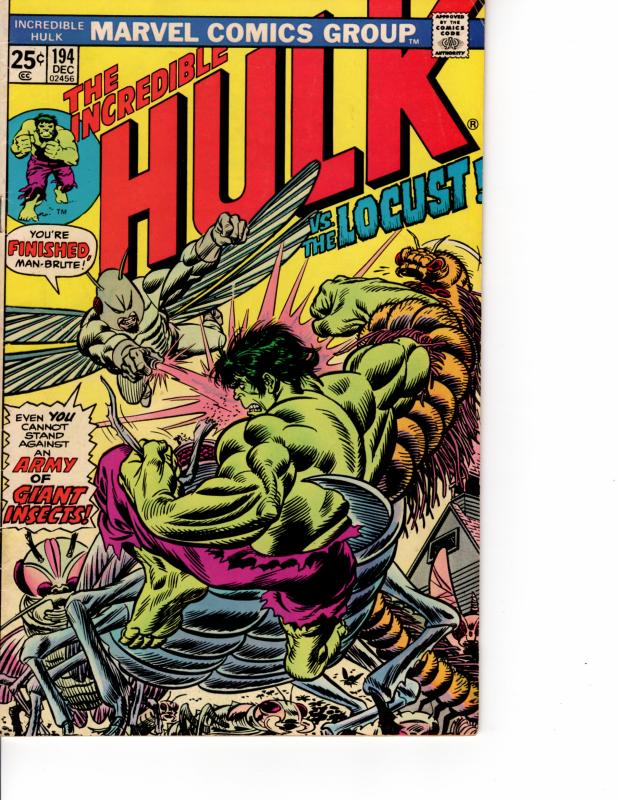 MARVEL The Incredible Hulk (1968 Series) #194 DEC 1975 VF-