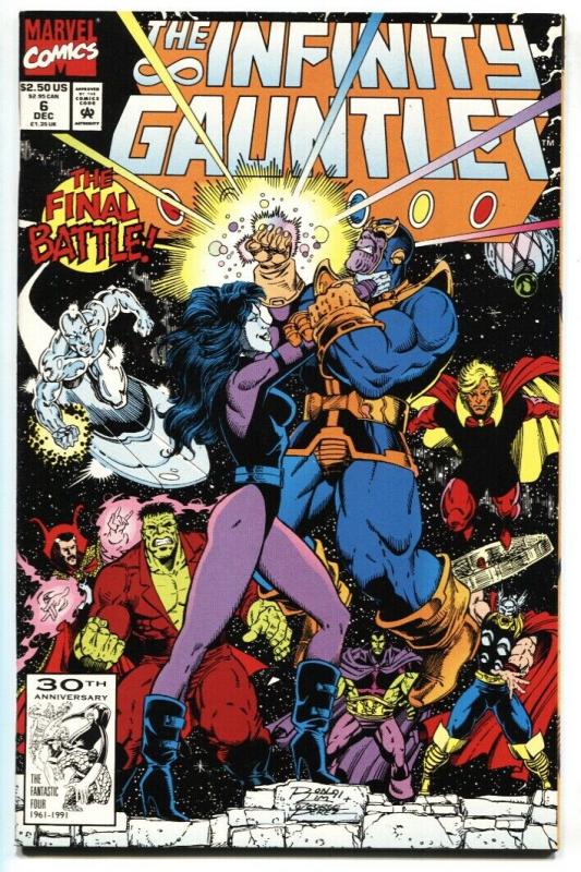 Infinity Gauntlet #6 Thanos- Warlock- Starlin comic book NM-