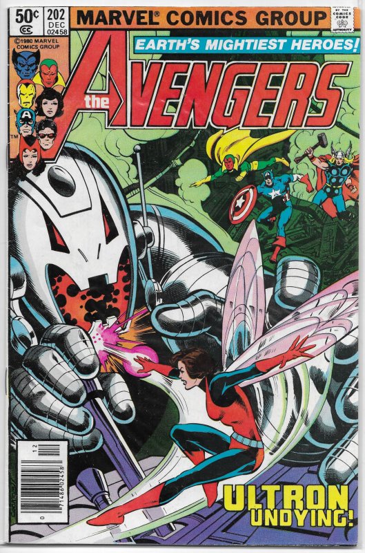 Avengers   vol. 1   #202 VG Michelinie/Perez, Ultron, Vision, Scarlet Witch