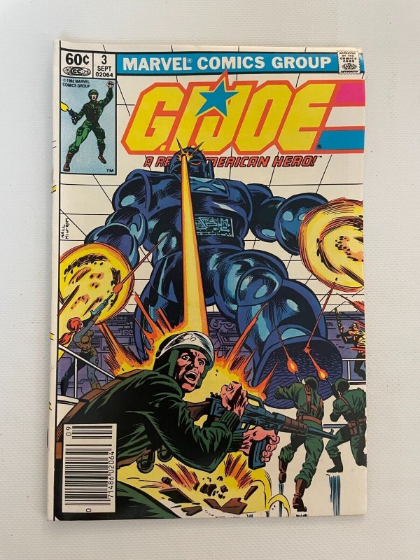 GI Joe # 3 NM- Marvel Comic Book Snake Eyes RARE NEWSSTAND Variant 6 J263