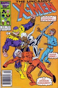 UNCANNY X-MEN #215 1ST APP  CRIMSON COMANDO+SUPER SABRE+STONEWALL xmen