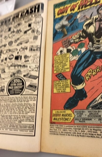 Hero for Hire #1 (1972)first Luke cage/ power man mid grade lower