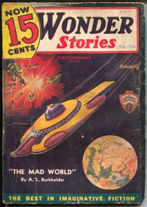 Wonder Stories 2/1936-Gernsback-Frank R Paul-sci-fi pulp thrills-P/F