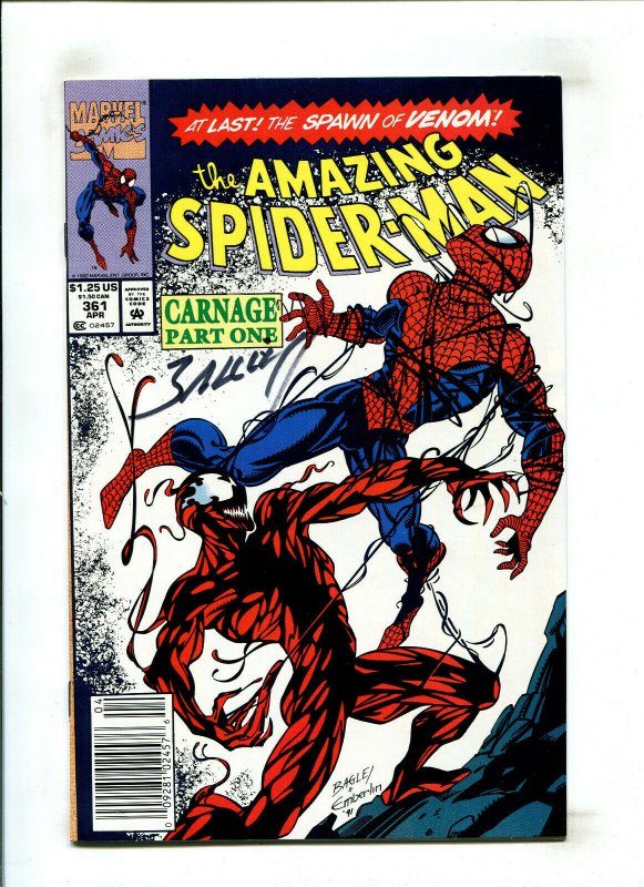 3PC AMAZING SPIDER-MAN LOT (9.2) #361-363, SIGNED, FIRST CARNAGE!! 1992