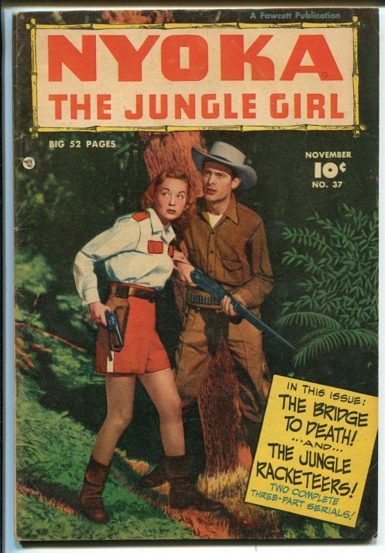 NYOKA THE JUNGLE GIRL #37 1949-FAWCETT-GOOD GIRL ART-PHOTO COVER-fn