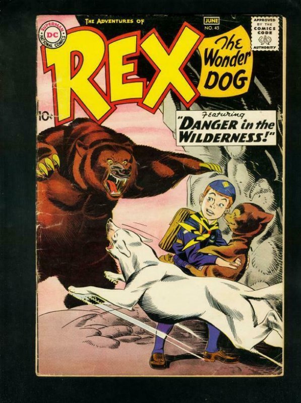 ADVENTURES OF REX THE WONDER DOG #45 1959-DETECTIVE CHIMP-CUB SCOUT-very good VG