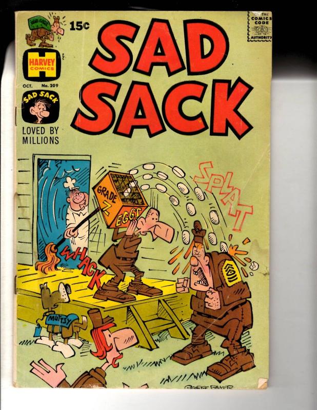 Lot Of 8 Sad Sack Harvey Comic Books # 99 112 125 146 154 159 165 209 Army JL40