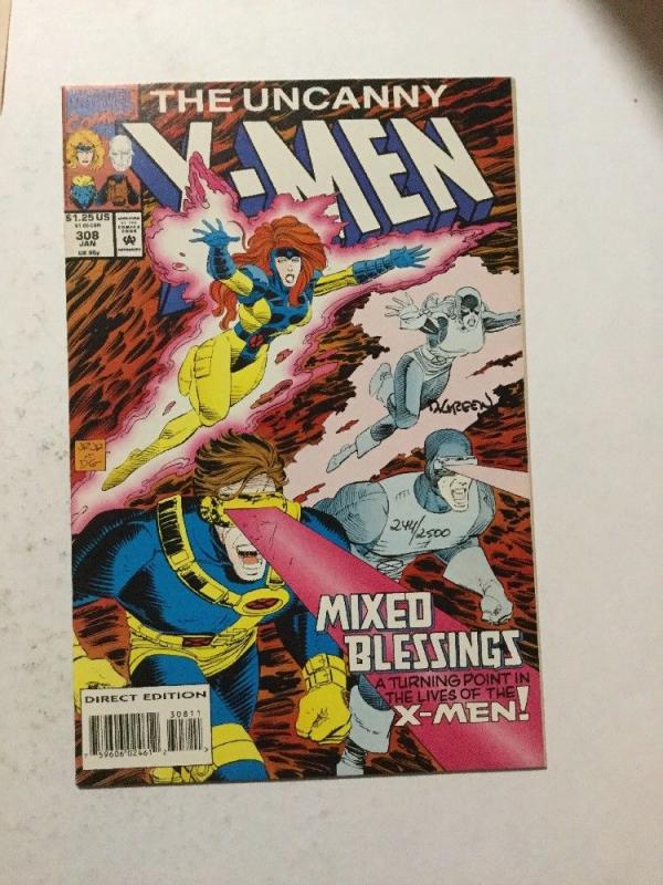 Uncanny X-Men 308 NM Near Mint Signed By Dan Green W/ C.O.A.