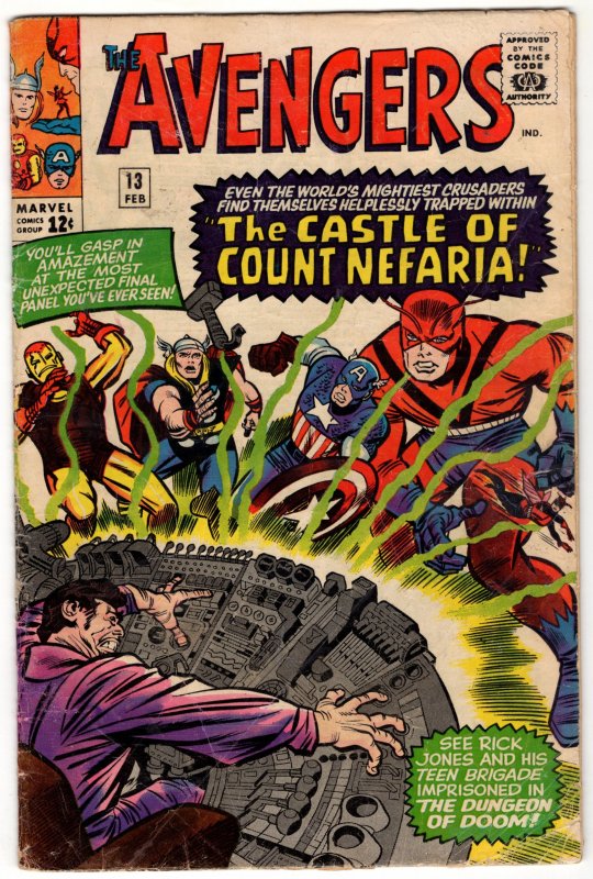 Avengers #13 - 1st App Count Nefaria! Silver Age MARVEL