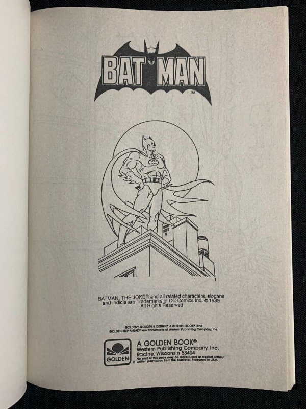 1989 BATMAN Big Coloring Book FN 6.0 Golden