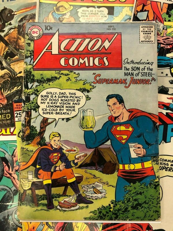 Action Comics #232 G+ 2.5 10c golden age SUPERMAN, JUNIOR man of steel NATIONAL