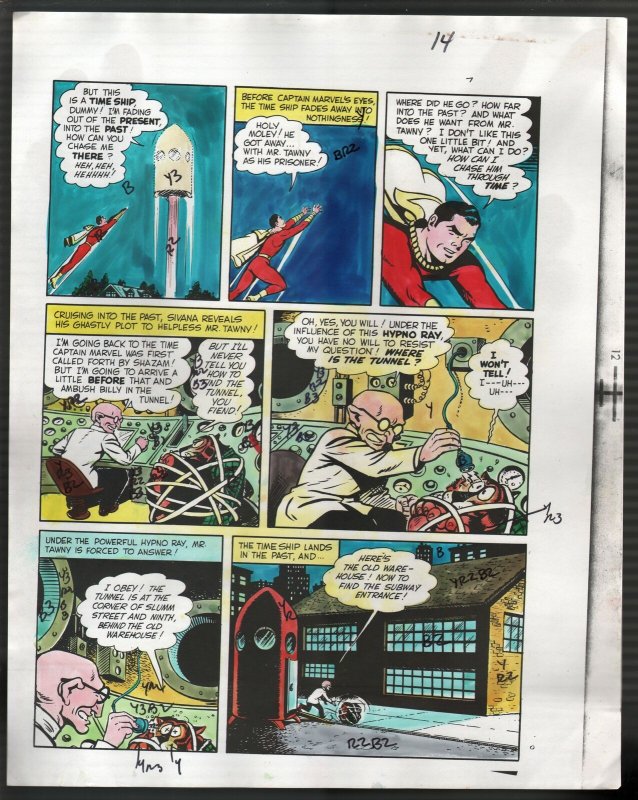 Hand Painted Color Guide-Capt Marvel-Shazam-C35-1975-DC-page 14-Mr Tawney-VG/FN