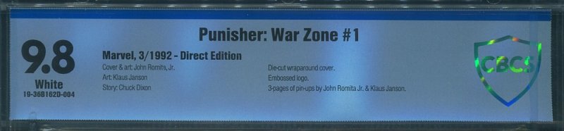 Punisher War Zone #1  /  CBCS 9.8 NM-MT  /  1992