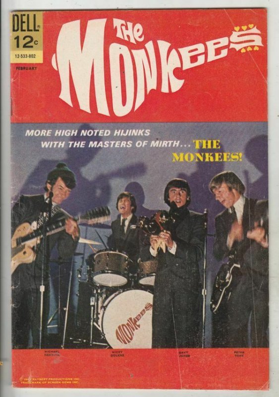 Monkees, The # 9 Strict FN/VF+ High-Grade Cover Photo Micky Dolanz, Peter Tork