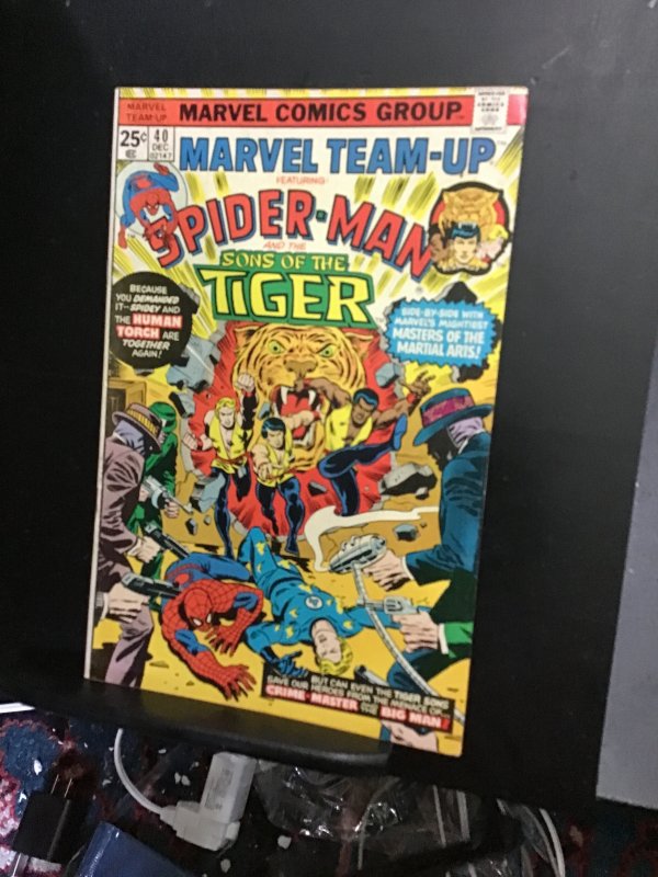 Marvel Team-Up #40 (1975) High grade sons of the tiger, Spidey and torch! VF+