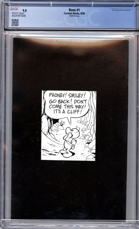 Bone #1 (1991) CGC 9.0 VF/NM NINTH PRINTING JEFF SMITH